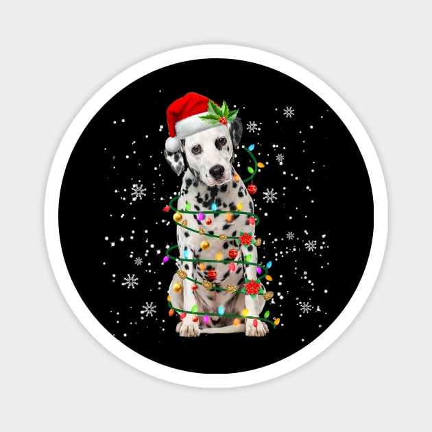 Santa Dalmatian Christmas Tree Light Magnet by bienvaem